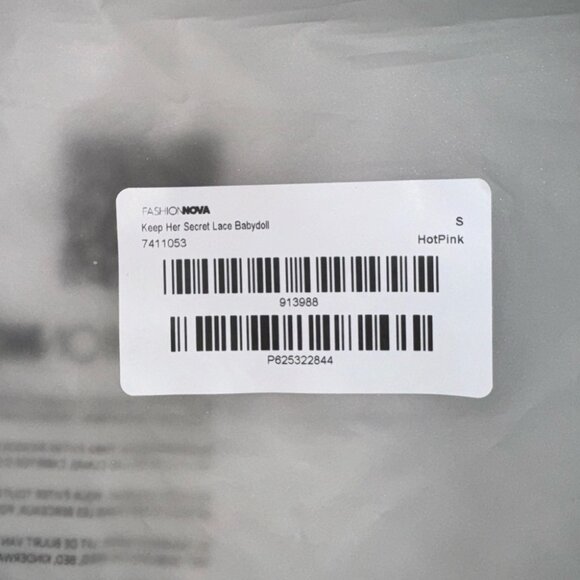 NWT Fashion Nova Keep Her Secret Lace Babydoll Lingerie Dress Hot Pink Lace Pjs - Picture 7 of 7